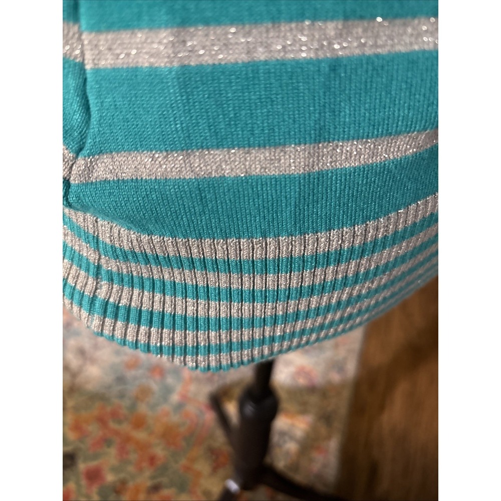 Belldini‎ Los Angeles Boutique NWT Teal And Silver  Sweater Sz Small. Mermaid. - Picture 10 of 12